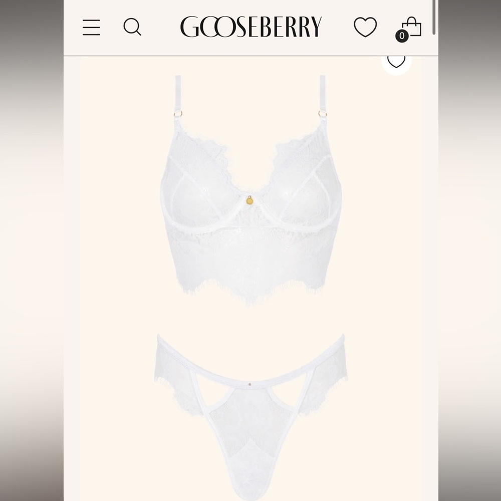 Gooseberry White Lace Lingerie Set